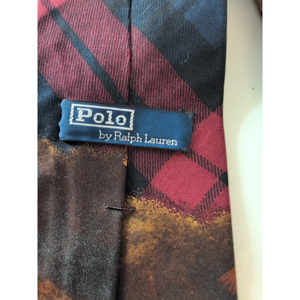 Lot of 2 VTG Polo Ralph Lauren Ties Mens 100% Silk USA Novelty Pheasant plaid‎ - Picture 11 of 12